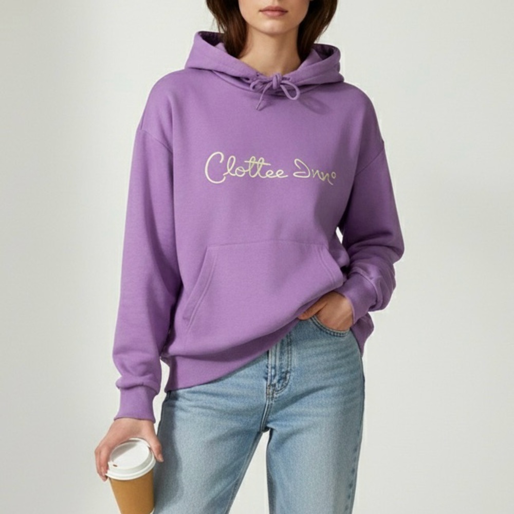 Clottee by Clot Clottee Inn embroidered purple Hoodie Size Large NWT
